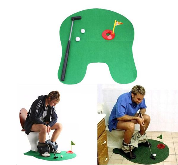

caiton golf putting green funny toilet bathroom mini golf mat set potty putter putting game men's toy novelty gift