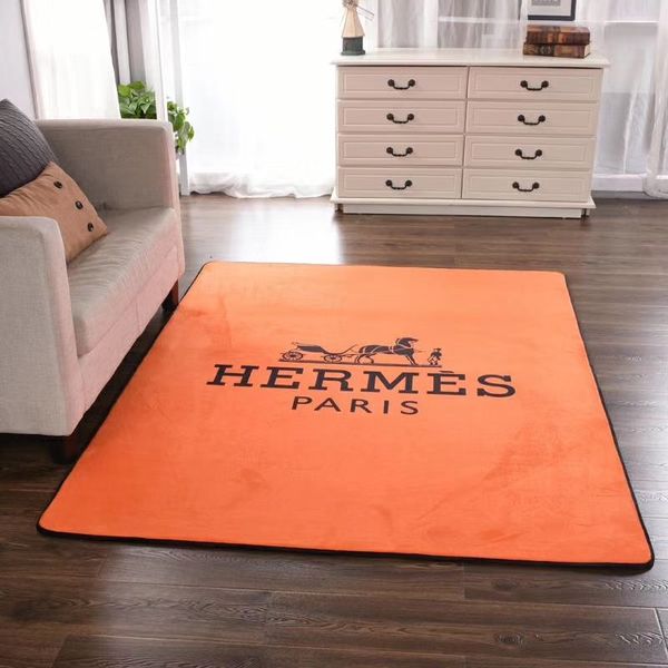 Fleece Fabric H Letter Carpet Orange New Fashion Horse Decoration