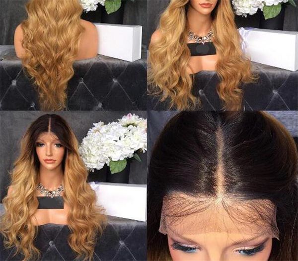 Ombre 1b 27 Human Hair Wig For White Women Ombre Human Hair Wigs