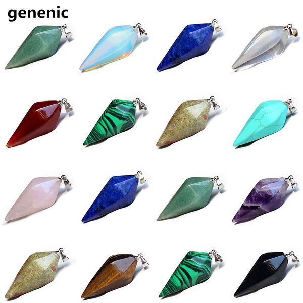

crystal pendulum healing dowsing reiki chakra pendant necklace quartz, Black