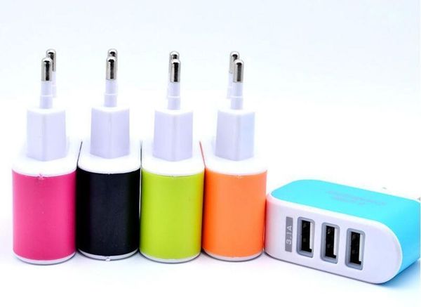 

for iphone samsung lg us/eu plug universal 3.1a 5v triple usb 3 port wall home travel ac charger adapter 100% new high quality