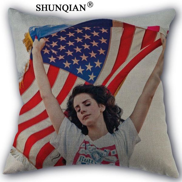 

lana del rey pillowcase cotton linen square zippered pillow cover for office,family customize your picture 45x45cm one side pillow case