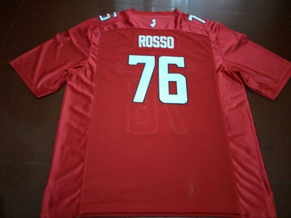 

men rutgers scarlet knight rosso #76 real full embroidery college jersey size s-4xl or custom any name or number jersey, Black;red
