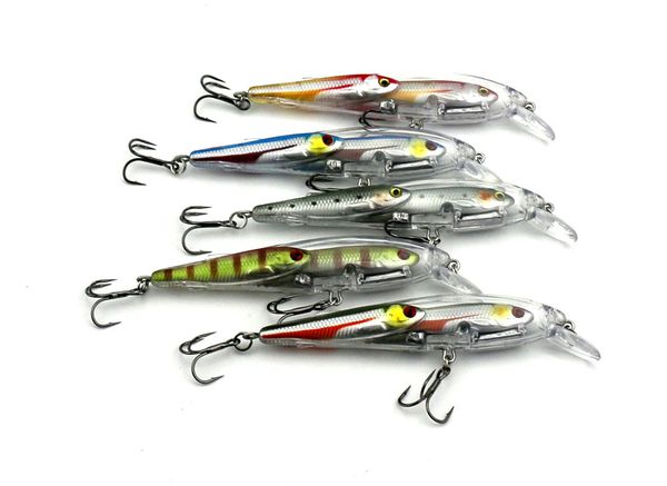 

5 шт. рыбалка topwater приманки группа рыба минноу пластиковые рыбалка приманки для бас форель пресной и морской 10.5 см 11 г