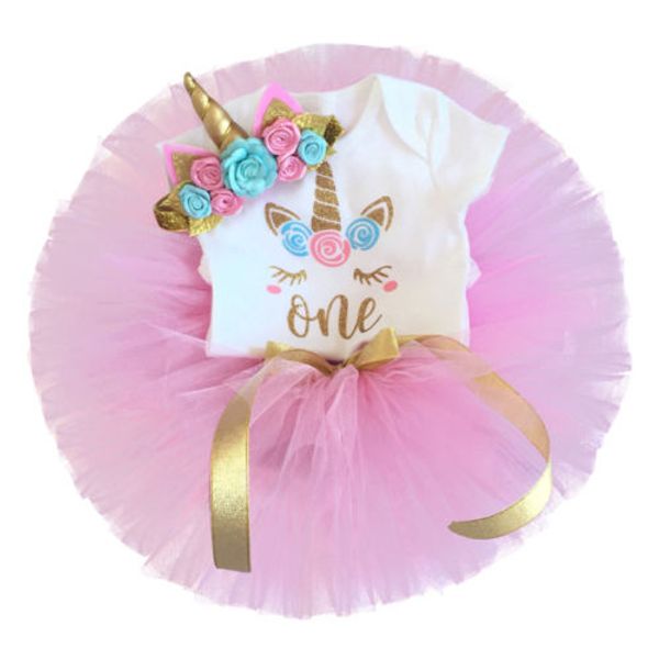 

toddler newborn infant baby girls cotton bodysuit tutu skirt headband outfits clothes 3pcs cute party clothes baby 0-24m, White