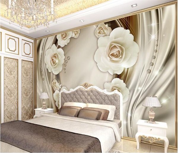 3d Rose Flower Gold Mural Photo Wallpaper Large Murals Wall Paper For Living Room Home Wall Decor European Floral Wall Papers Best Hq Wallpapers Best