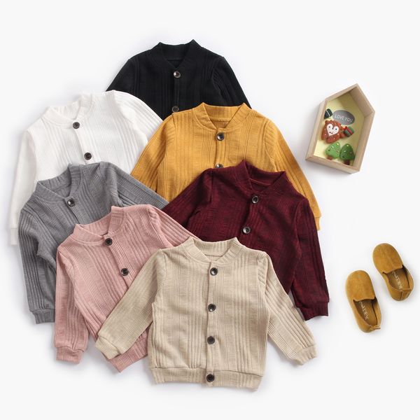 

0-3 years old baby sweaters child boys girls autumn winter knitted sweater cardigan solid colors jacket infant toddler clothes, Blue