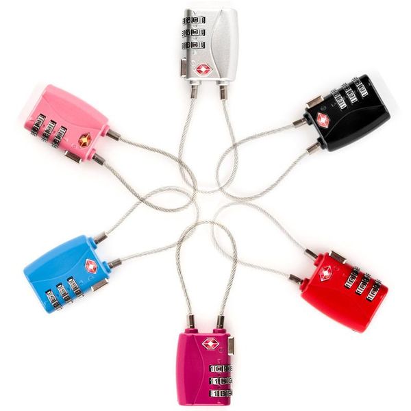 

3 digit combination padlock t a lock luggage uitca e travel bag code lock black red yellow blue alloy combination lock 6 color