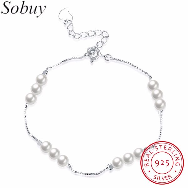 

real 925 sterling silver charm bracelet & bangle with 12 pcs freshwater pearl and heart-shape hand link chain for mom girls, Golden;silver