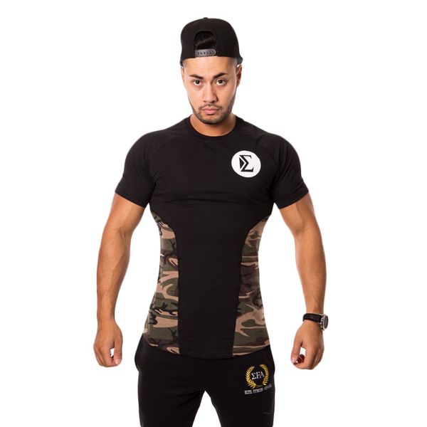

new fashion men's tight white black cotton short-sleeved 2018 men's shirt fitness body stitching cotton t-shirt m-xxl
