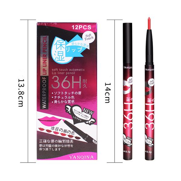 

YANQINA 36H Водонепроницаемая помада для макияжа Beauty Comestics Долговечный блеск для губ И