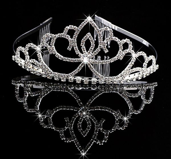 

handmade bling silver wedding bridal crystal crown bridesmaid tiaras nice gift for girl 12*5.5cm h0004