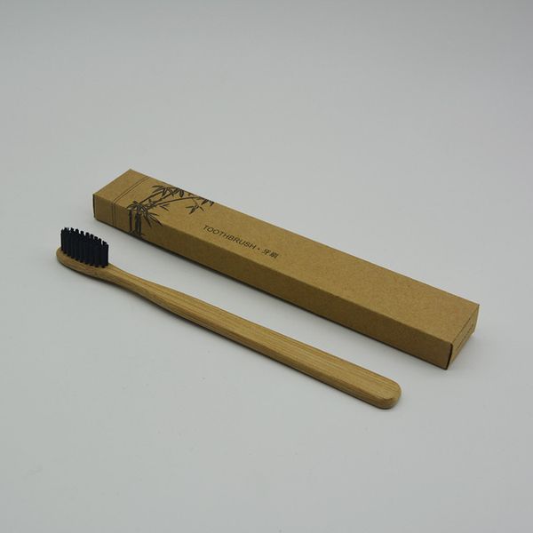 Escova de madeira amigável escova de dentes escova de dentes de bambu macio fibra de madeira cabo de madeira baixo carbono eco-friendly para adultos higiene oral dhl