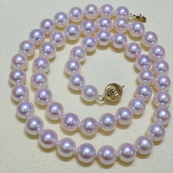 

sinya akoya pearls strand necklace with 18k au750 gold clasp high luster almost no flaw round shape akoya pearls fine jewelry, Silver