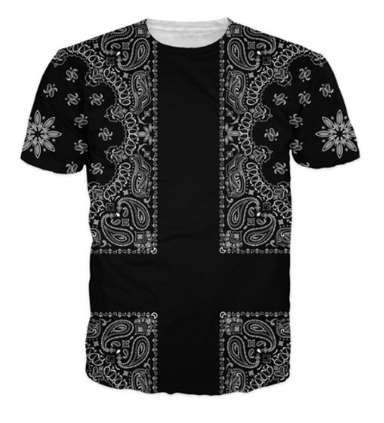 

новое прибытие мужчины / женщины бандана 3d печатный футболка summe стиль мода высокое качество повседневная футболка s-xxxxxxxl u500, White;black