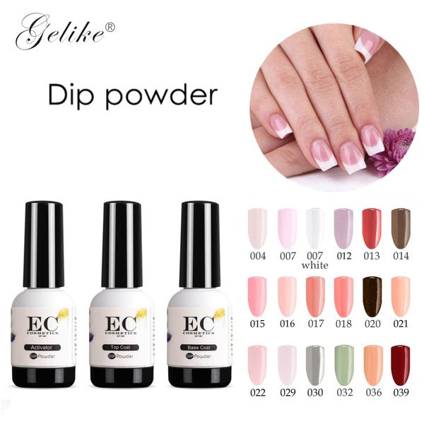 

gelike 10ml/box color dipping powder without lamp cure nails dip powder 10ml base nail polish natural dry, Silver;gold