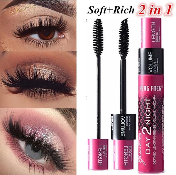 

2 in 1 3d fiber mascara black eye curling eyelash double mascara waterproof full express mascaras makeup tool