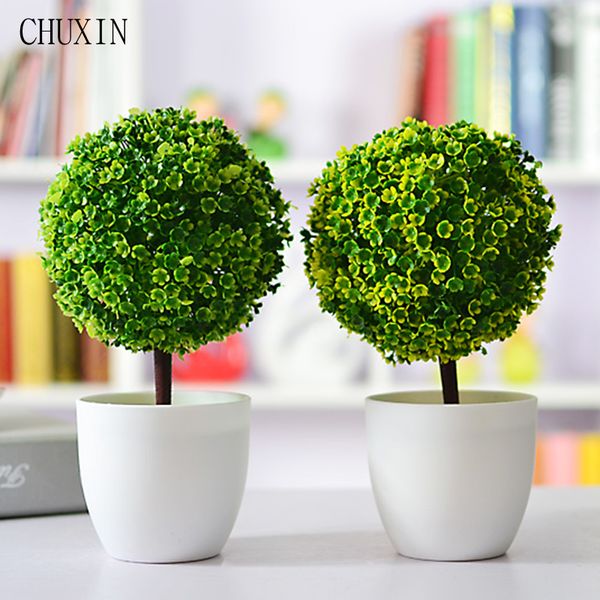 2019 Artificial Plants Ball Bonsai Fake Tree Decorative Green Plants For Home Decoration Garden Decor Plants Vase From Merryseason 32 39