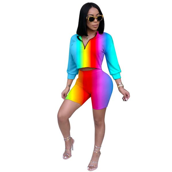

Autumn 2 Piece Set Tracksuits Women Sexy Long Sleeve Top And Shorts Bodycon Tracksuit Clothing Casual Two Pieces Outfits