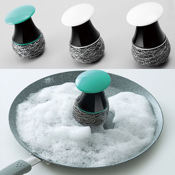 

new cleaning brushes creative steel wire ball brush kitchen washing pan bowl dish brush tools stainless steel cleaning ball wx9-278