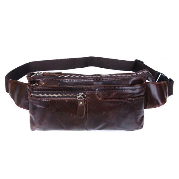 

new arrival leisure leather men's chest pockets retro cowhide small waist pack