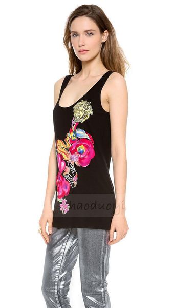 

color pattern round neck black girls vest, White