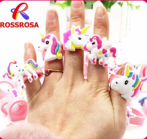 

mix 30 styles baby kids cartoon unicorn rainbow ring halloween cosplay accessories baby finger ring toys christmas party gift, Red;brown