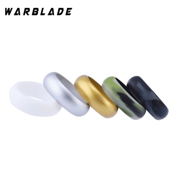 

8mm grade fda silicone ring hypoallergenic crossfit flexible silicone finger rings for men women wedding jewelry 5pcs/set, Golden;silver
