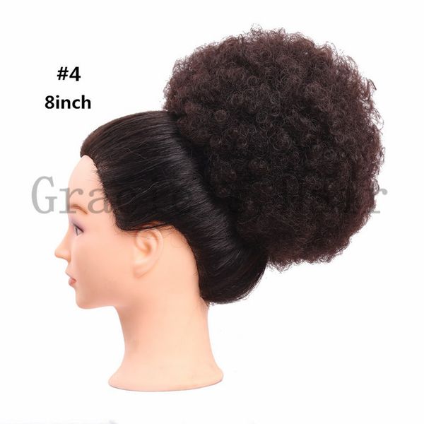 Grosshandel Kurze Hochzeit Fake Hair Bun Fur Frauen Updo 8 Zoll Synthetische Afro Kinky Hair Braut Chignon Bun Lockiges Haar Schwarze Frauen Von
