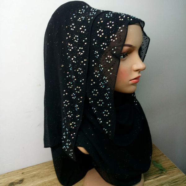 

bling stone scarf wrap chiffon 180*72cm shimmer glittery scarf hijab shawl fashionable