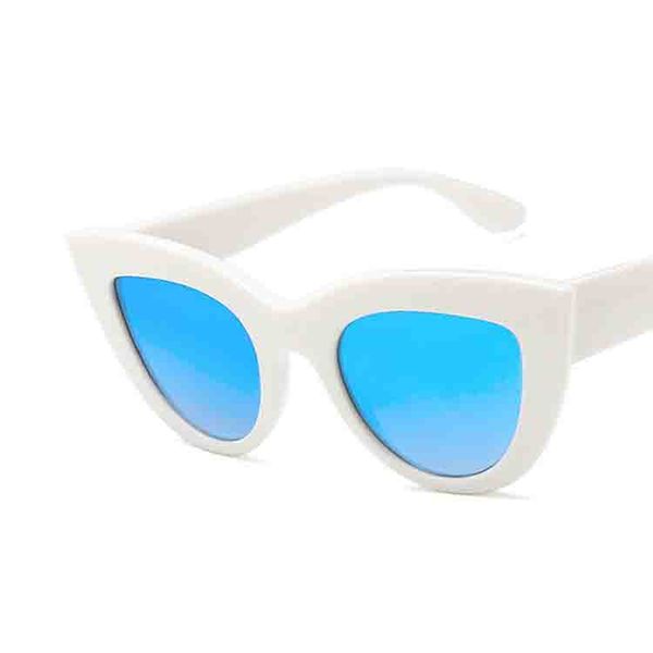 Óculos de sol Novos olhos gatos mulheres óculos de sol lentes coloridas coloridas homens em forma de sol vintage Óculos de sol dos óculos de sol, óculos de sol azuis, designer de marca T2201293