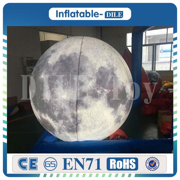 

3m/4m/5m/6m outdoor advertise lighting giant inflatable moon balloon ball for event decoration