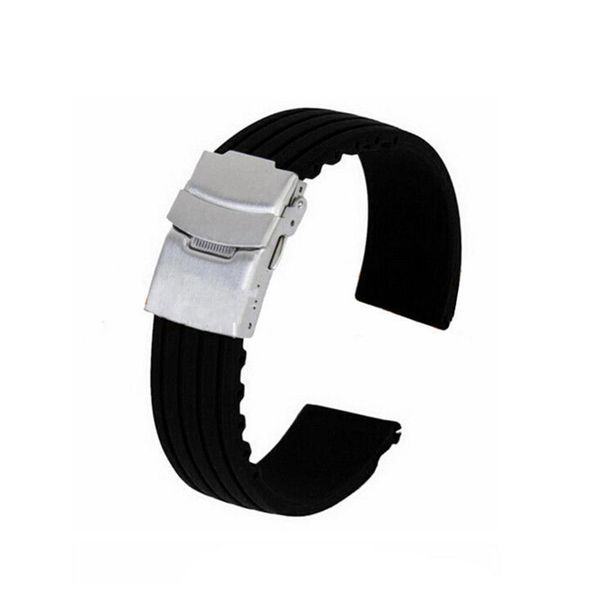 

universal 18/20/22/24mm men women replacement silicone watch strap band for wrist watches, Black;brown