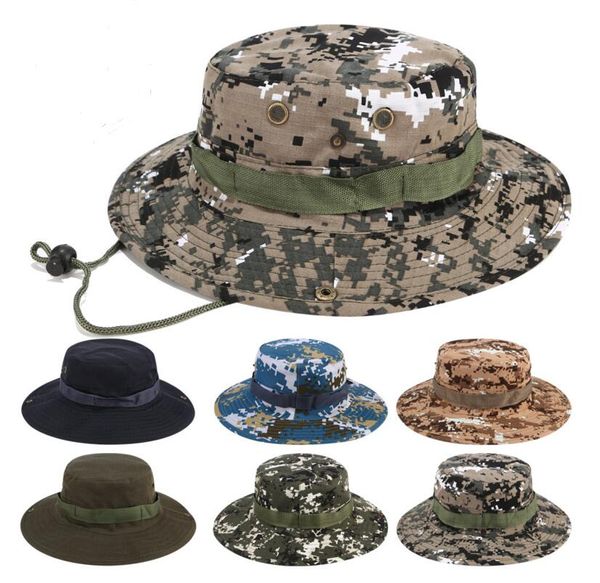 

foldable cotton boonie hat sport camouflage jungle military cap adults mens womens cowboy hats for fishing packable army bucket caps, Blue;gray