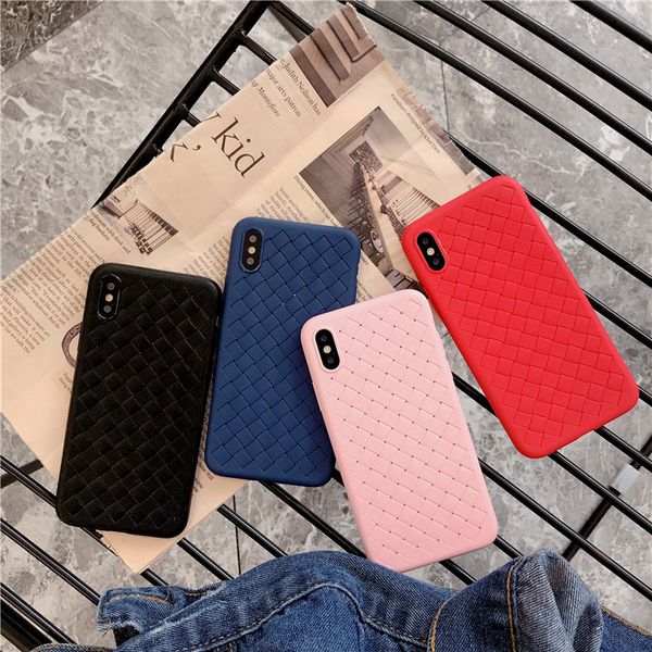 

2018 wholesale for iphone suitcase grid weave heat dissipation mobile case tpu back cover phone case