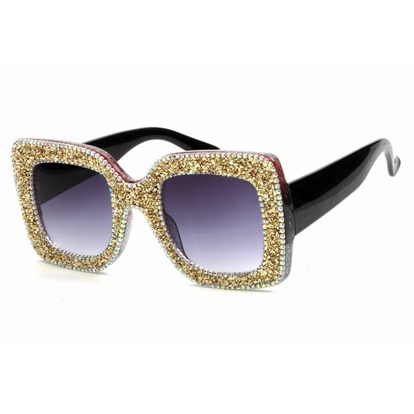 

femne for oversized square sunglasses women rhinestone brand retro gold designer sun glasses lunettes men sol de luxury monique bgfnv, White;black