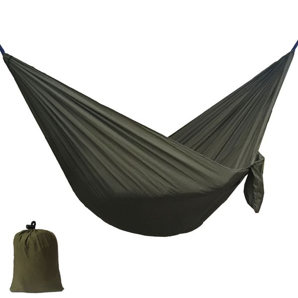 

solid color nylon parachute hammock camping survival garden swing leisure travel outdoor furniture zw-sh15