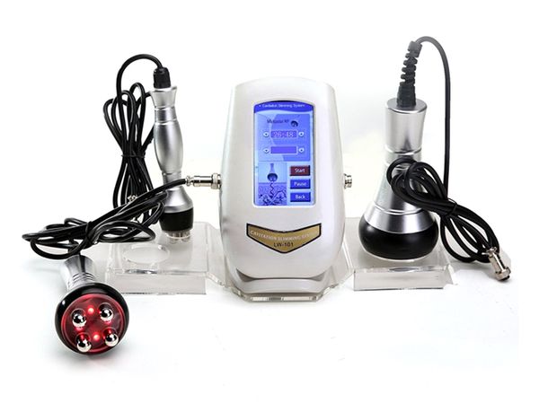 

new 3 in 1 40k ultrasonic vacuum cavitation slimming 5m rf multipolar beauty machine beauty spa, Black;white