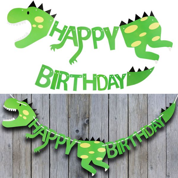 2019 Happy Birthday Dinosaur Balloon Banner Set Baby Shower Favors