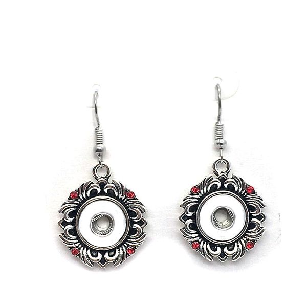 

020 rhinestones butterfly 12mm snap button earring for women charms white k plated design snaps earrings jewelry gift, Silver