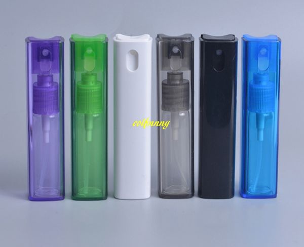 

100pcs/lot 12ml square drawer plastic glass refillable perfume bottle traveler spray atomizer empty parfum bottle