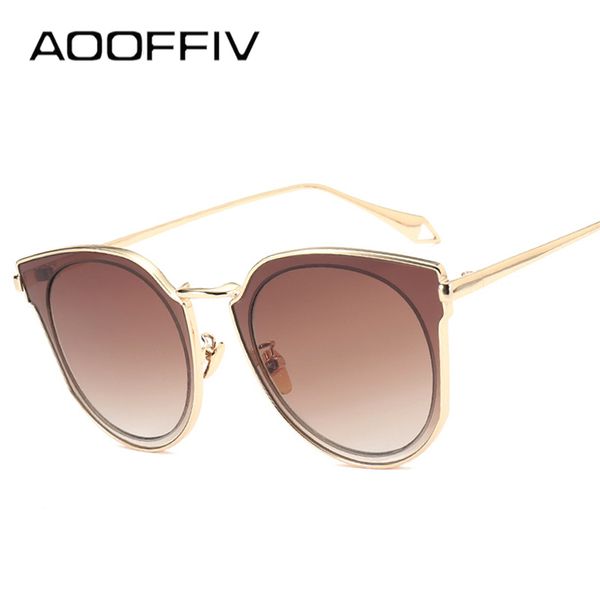 

aooffiv luxury vintage round sunglasses women brand designer 2018 cat eye sun glasses for female ladies sunglass uv400 mirror, White;black
