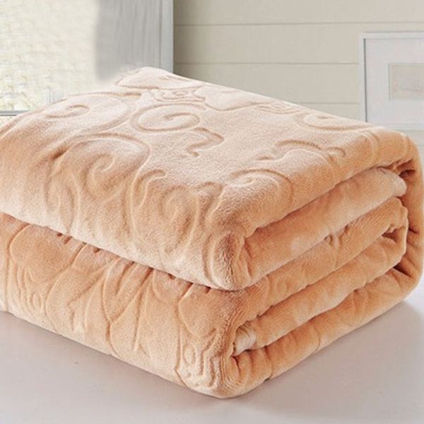 

king size 200x230cm 8 solid floral embossed jacquard blanket thick warm coral fleece blankets throw blanket on bed