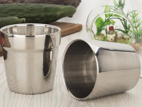

180ml stainless steel cup coffee mug double wall wine beer milk mug kids feeding
