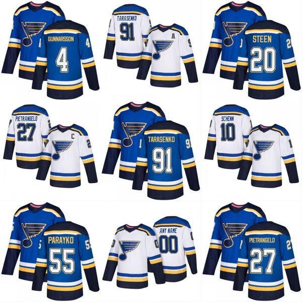 

2017-2018 Season St Louis Blues Jersey 91 Vladimir Tarasenko 84 Mike McKee 85 Evan Fitzpatrick Mens Womens Youth Custom Hockey Jerseys
