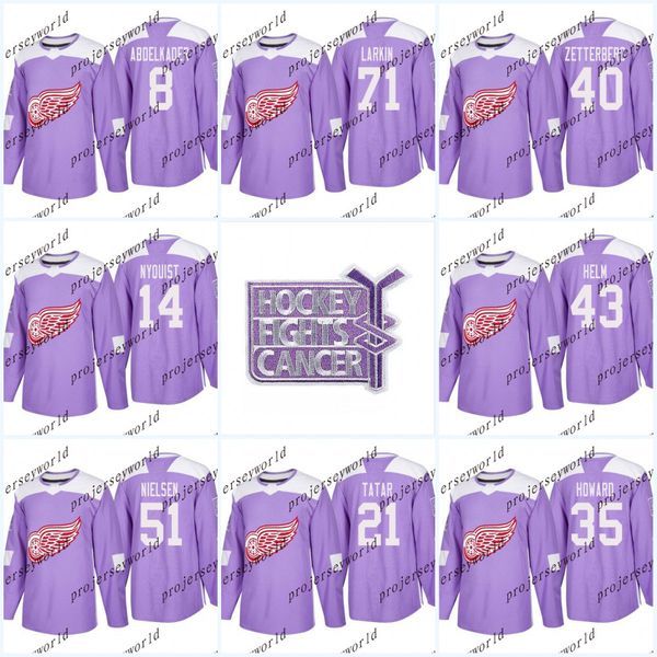 

Youth Purple Fights Cancer Practice Detroit Red Wings 17 David Booth 2 Joe Hicketts 22 Matthew Lorito 23 Dominic Turgeon Hockey Jerseys