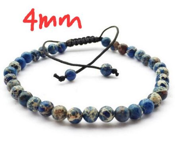 

6pcs/lot diy handmade new jewelry braided 4mm/6mm/8mm/10mm/12mm sea sediment shallow blue imperial natural stone bracelet beaded stackable, Black