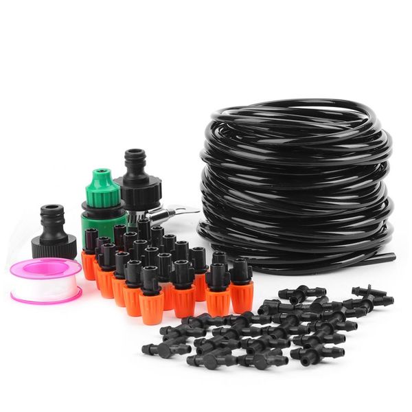

micro water irrigation system garden greenhouse plants automatic watering 15m hose set kit garden tool