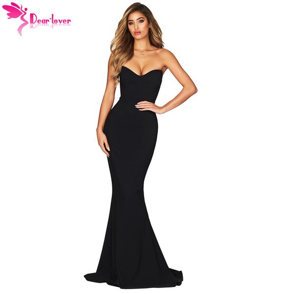 

dear lover long party dress black strapless sweetheart neckline mermaid gown vestido de festa longo robe lc610868, White;black