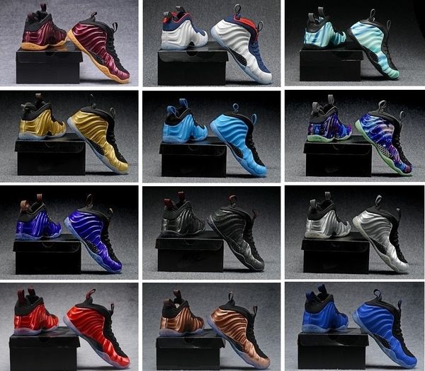 

with original box] penny hardaway foams men basketball shoes sneaker one pro eggplant spray copper jet royal us 7-13
